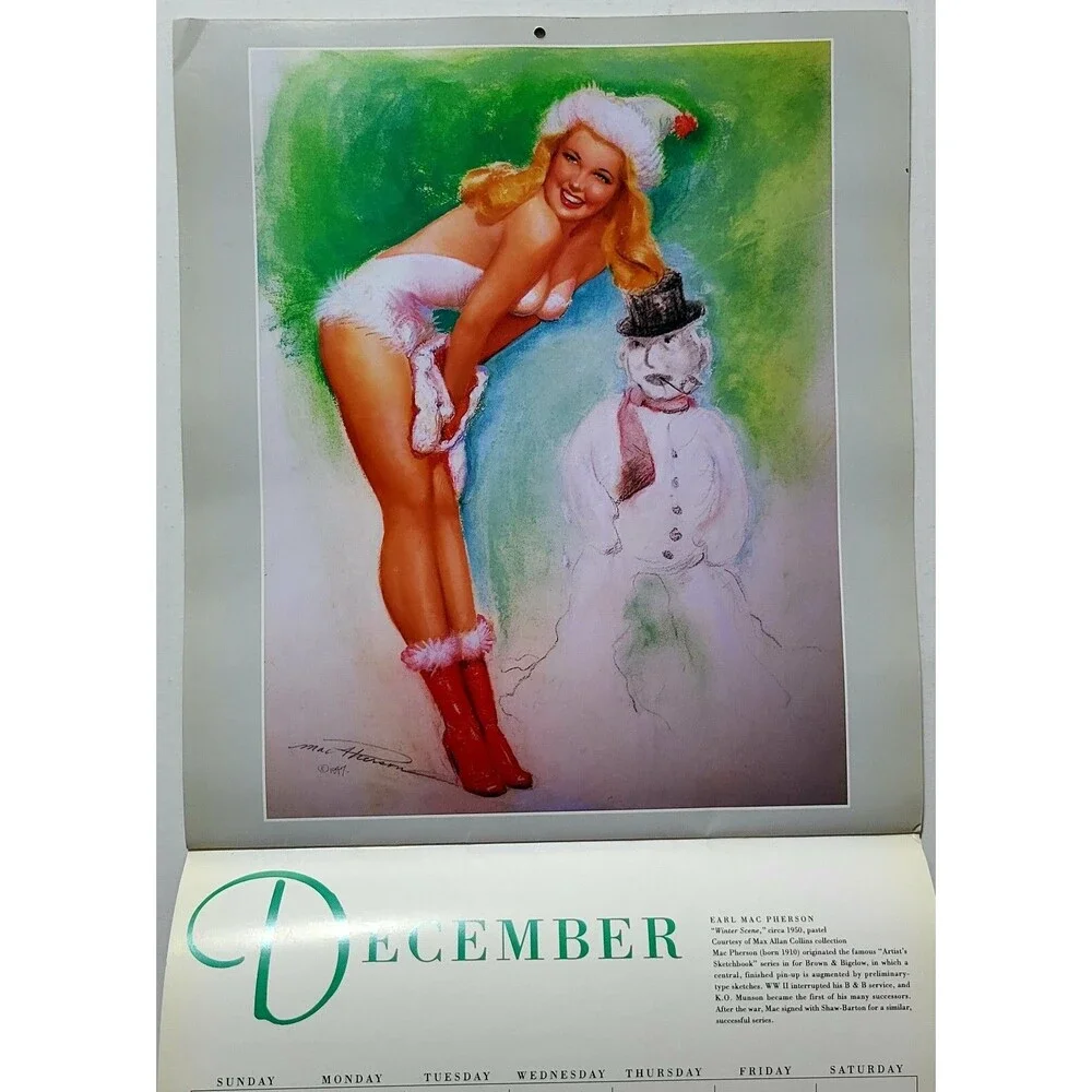 1994 PINUP ART CALENDAR: GOLDEN AGE of GLAMOUR 1930 to 1950 Featuring 12 Artists